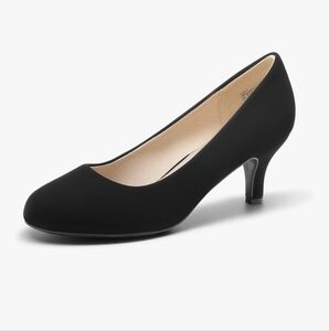 DREAM PAIRS Women's Dress Comfortable Low Heel Black Suede Pumps Size 7.5